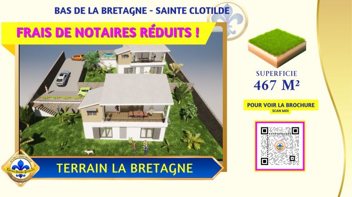 Terrain constructible à vendre, 467 m² - Saint-Denis 97490