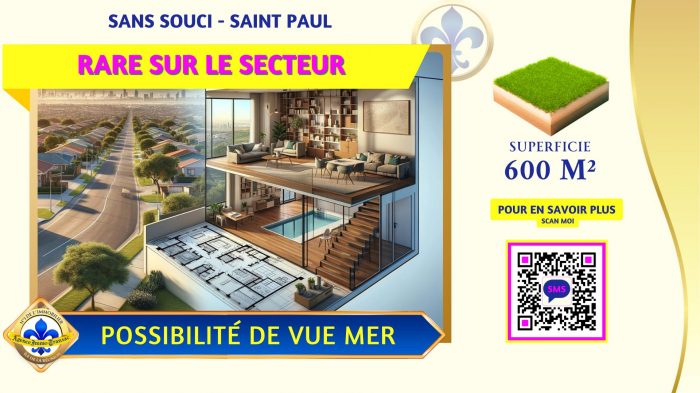 Terrain constructible à vendre, 600 m² - Saint-Paul 97411