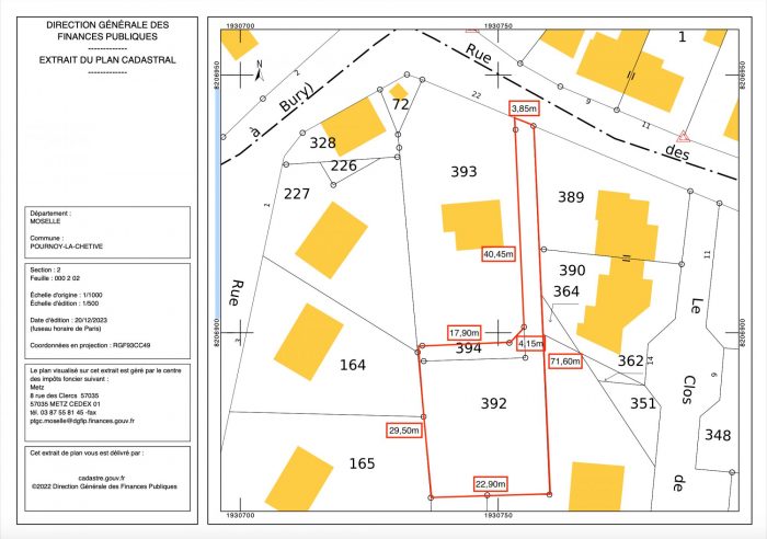 Terrain constructible à vendre, 860 m² - Pournoy-la-Chétive 57420