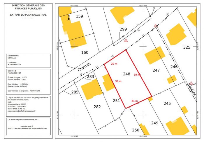 Terrain constructible à vendre, 708 m² - Rozérieulles 57160