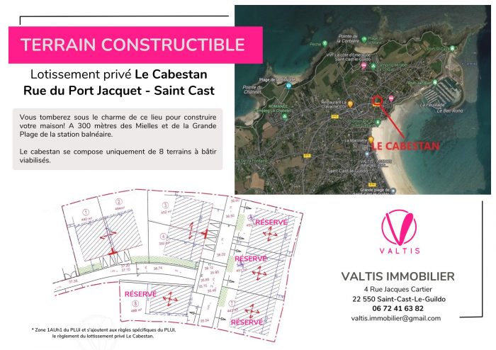 Terrain constructible à vendre, 04 a 43 ca - Saint-Cast-le-Guildo 22380