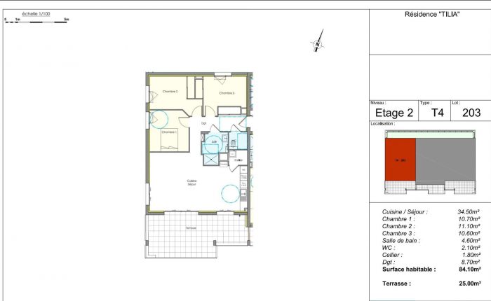 Photo Gap, appartement 4 pièces, 84 m2, habitables,  2ème étage, image 2/2