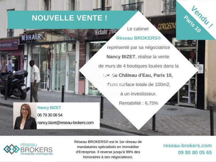 Local commercial à vendre, 100 m² - Paris 75010