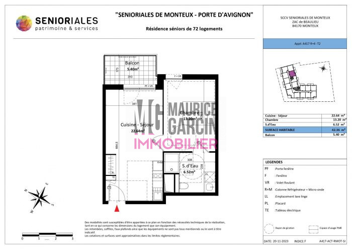 Appartement à vendre, 2 pièces - Monteux 84170