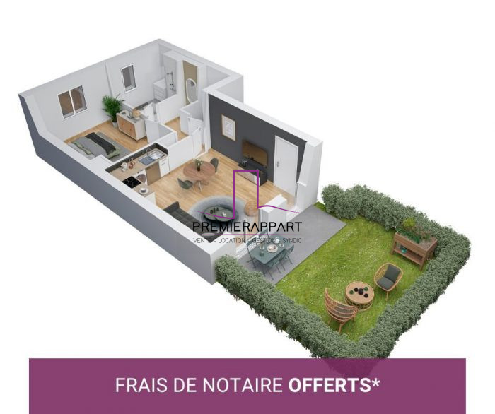 Appartement 2P 47m² avec Jardin et Terrasse - Livraison 2025 - FRAIS DE NOTAIRE OFFERTS*