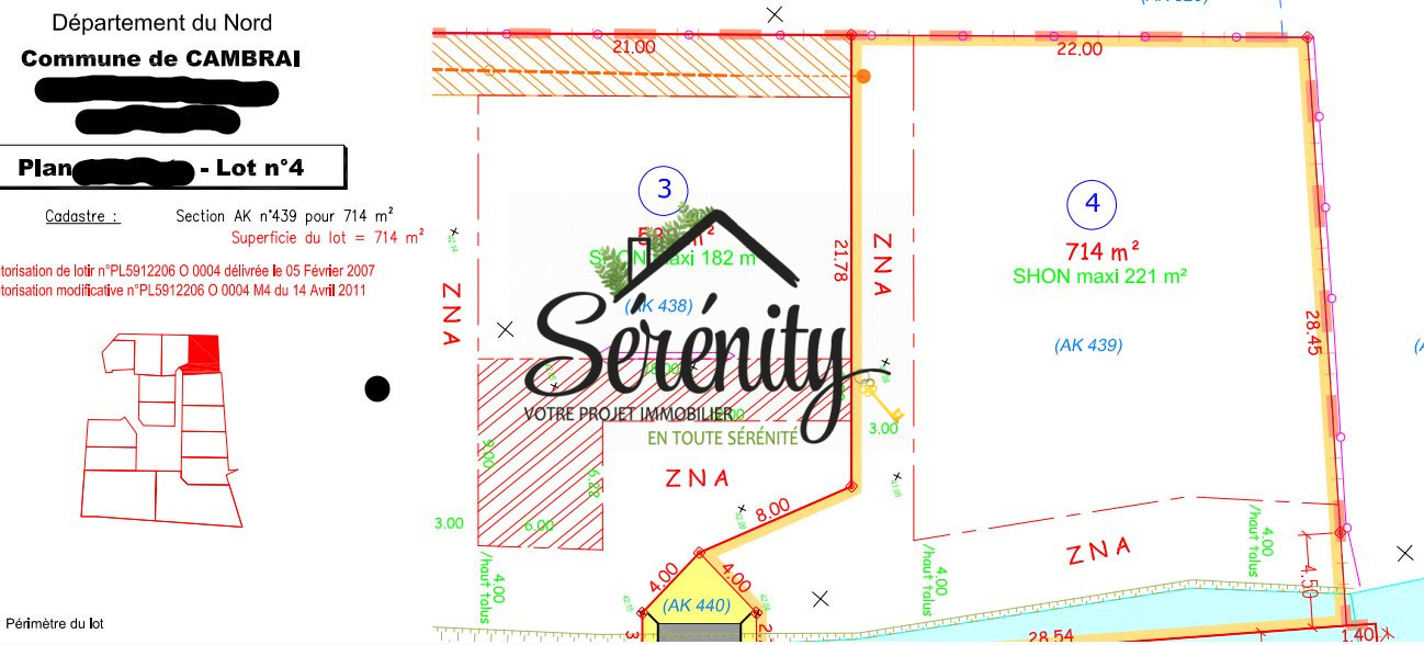 Vente Terrain CAMBRAI 59400 Nord FRANCE