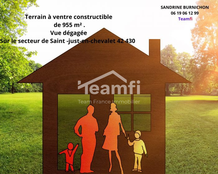 Terrain constructible à vendre, 09 a 55 ca - Saint-Just-en-Chevalet 42430