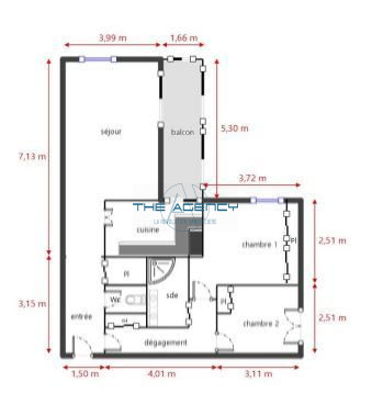 Appartement à vendre, 3 pièces - Marseille 13008