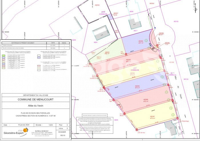 Vente Terrain MENUCOURT 95180 Val d'Oise FRANCE