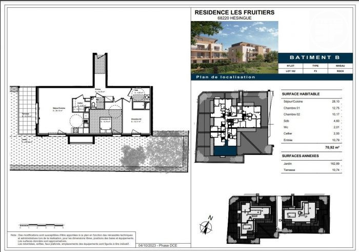 Wohnung zu verkaufen, 3 Teile - Hésingue 68220