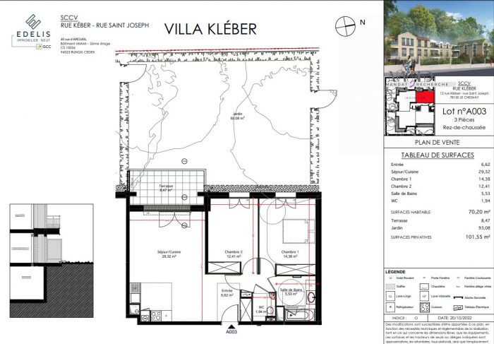 Appartement à vendre, 3 pièces - Le Chesnay-Rocquencourt 78150