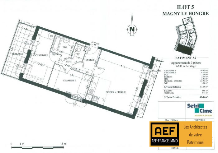 Appartement à vendre, 3 pièces - Magny-le-Hongre 77700