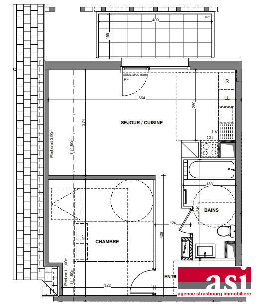 Appartement à vendre, 3 pièces - Hœnheim 67800