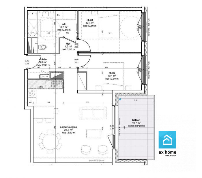 Appartement à vendre, 3 pièces - Truchtersheim 67370