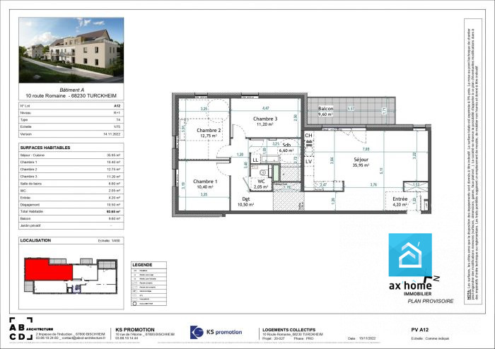 Appartement à vendre, 4 pièces - Turckheim 68230