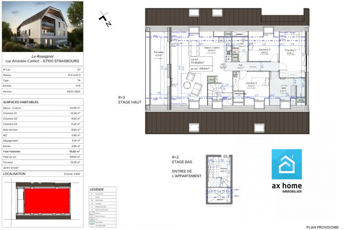 Appartement à vendre, 4 pièces - Strasbourg 67100