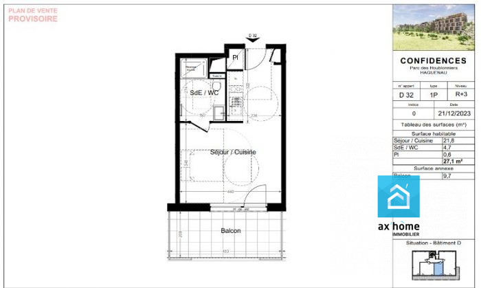 Appartement à vendre, 1 pièce - Haguenau 67500