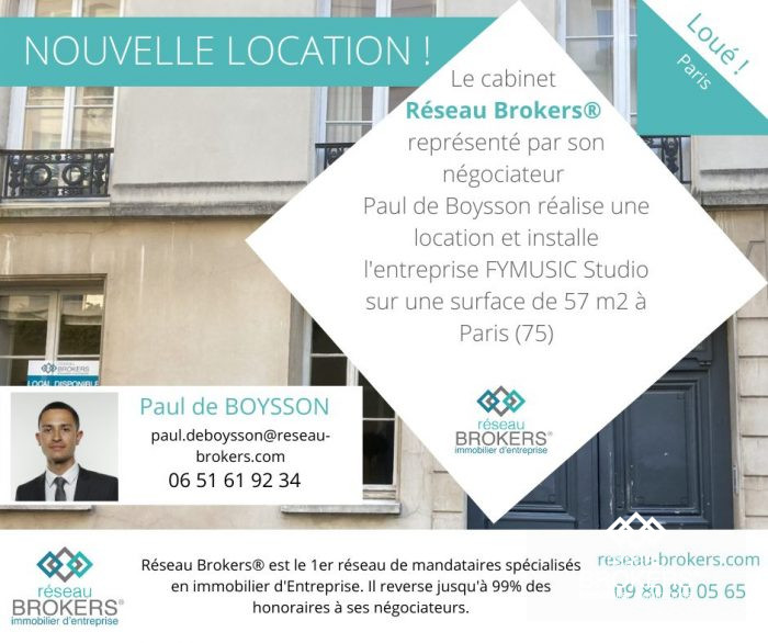 Bureau à louer, 57 m² - Paris 75003