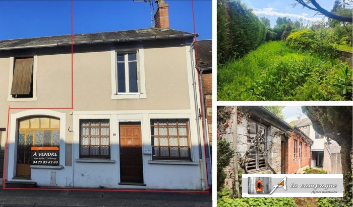 Maison mitoyenne 1 côté à vendre, 5 pièces - Marcillat-en-Combraille 03420