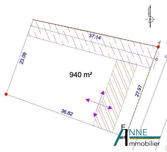 Terrain constructible à vendre, 940 m² - Fontaines 71150