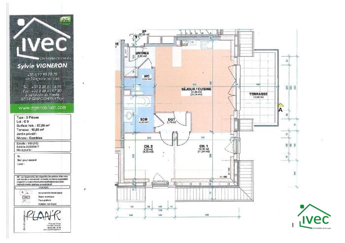 Appartement à vendre, 3 pièces - Geispolsheim 67118