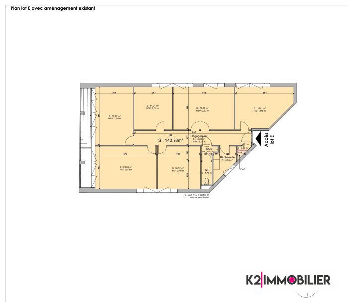 Bureau à vendre, 140 m² - Montélimar 26200