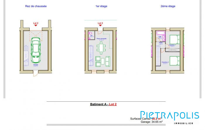 LOT 2 : Maison en plateaux de 112.35m² à aménager selon ses goûts avec terrain