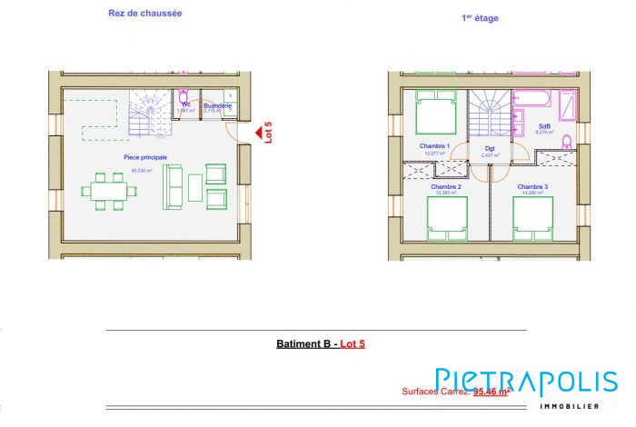 LOT 5 : Maison en plateaux de 107.70m² à aménager selon ses goûts avec terrain de 80m²