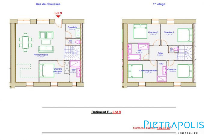 LOT 9 : Maison en plateaux de 139.24m² à aménager selon ses goûts avec terrain