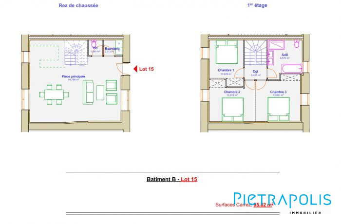 LOT 15 : Maison en plateaux de 107.18m² à aménager selon ses goûts avec terrain