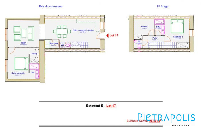 LOT 17 : Maison en plateaux de 108.34m² à aménager selon ses goûts avec terrain