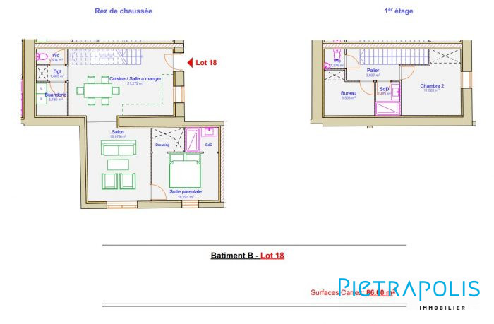 LOT 18 : Maison en plateaux de 96.83m² à aménager selon ses goûts avec terrain